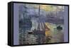 Sunrise At Sea-Claude Monet-Framed Stretched Canvas