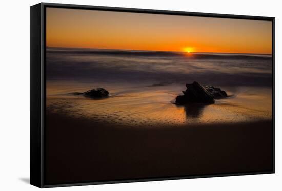 Sunrise at Shelly Beach, Caloundra, Sunshine Coast, Queensland, Australia-Mark A Johnson-Framed Stretched Canvas