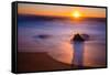 Sunrise at Shelly Beach, Caloundra, Sunshine Coast, Queensland, Australia-Mark A Johnson-Framed Stretched Canvas