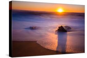 Sunrise at Shelly Beach, Caloundra, Sunshine Coast, Queensland, Australia-Mark A Johnson-Stretched Canvas