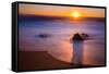 Sunrise at Shelly Beach, Caloundra, Sunshine Coast, Queensland, Australia-Mark A Johnson-Framed Stretched Canvas