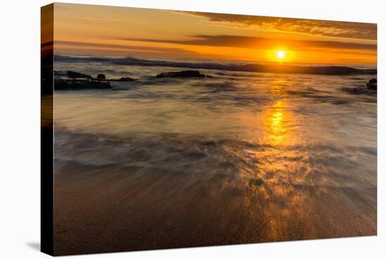 Sunrise at Shelly Beach, Caloundra, Sunshine Coast, Queensland, Australia-Mark A Johnson-Stretched Canvas