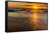 Sunrise at Shelly Beach, Caloundra, Sunshine Coast, Queensland, Australia-Mark A Johnson-Framed Stretched Canvas