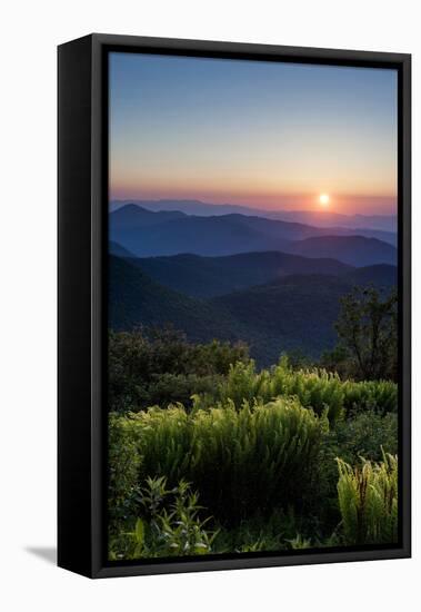 Sunrise at Tennant Mountain Area, Blue Ridge Parkway, North Carolina-Howie Garber-Framed Stretched Canvas