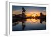 Sunrise at the Clyde Arc (Squinty Bridge), Pacific Quay, Glasgow, Scotland, United Kingdom, Europe-Karen Deakin-Framed Photographic Print