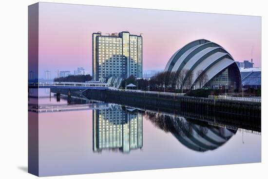 Sunrise at the Clyde Auditorium (The Armadillo), Glasgow, Scotland, United Kingdom, Europe-Karen Deakin-Stretched Canvas