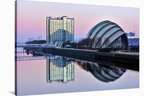 Sunrise at the Clyde Auditorium (The Armadillo), Glasgow, Scotland, United Kingdom, Europe-Karen Deakin-Stretched Canvas