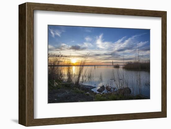 Sunrise at the Lake Neusiedl at Purbach, Burgenland, Austria, Europe-Gerhard Wild-Framed Photographic Print