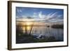 Sunrise at the Lake Neusiedl at Purbach, Burgenland, Austria, Europe-Gerhard Wild-Framed Photographic Print