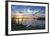 Sunrise at the Lake Neusiedl at Purbach, Burgenland, Austria, Europe-Gerhard Wild-Framed Photographic Print