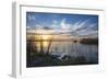 Sunrise at the Lake Neusiedl at Purbach, Burgenland, Austria, Europe-Gerhard Wild-Framed Photographic Print