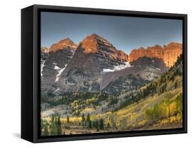 Sunrise at the Maroon-Bells in Colorado's Maroon Bells-Snowmass Wilderness Area-Kyle Hammons-Framed Stretched Canvas