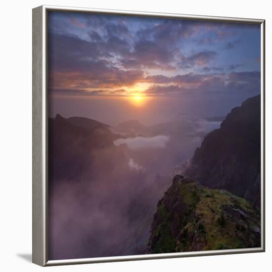 Sunrise at the Miradouro Ninho Da Manta, Arieiro, Madeira, Portugal-Rainer Mirau-Framed Photographic Print