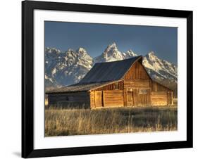 Sunrise at the Mormon Row Barn in Wyoming's Grand Teton National Park-Kyle Hammons-Framed Photographic Print