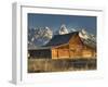 Sunrise at the Mormon Row Barn in Wyoming's Grand Teton National Park-Kyle Hammons-Framed Photographic Print