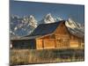 Sunrise at the Mormon Row Barn in Wyoming's Grand Teton National Park-Kyle Hammons-Mounted Photographic Print