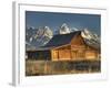 Sunrise at the Mormon Row Barn in Wyoming's Grand Teton National Park-Kyle Hammons-Framed Photographic Print