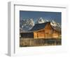 Sunrise at the Mormon Row Barn in Wyoming's Grand Teton National Park-Kyle Hammons-Framed Photographic Print