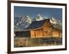 Sunrise at the Mormon Row Barn in Wyoming's Grand Teton National Park-Kyle Hammons-Framed Photographic Print