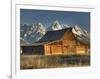 Sunrise at the Mormon Row Barn in Wyoming's Grand Teton National Park-Kyle Hammons-Framed Photographic Print