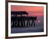 Sunrise at the Pier, Tybee Island, Georgia, USA-Joanne Wells-Framed Photographic Print