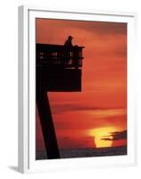 Sunrise at the Pier, Tybee Island, Georgia, USA-Joanne Wells-Framed Premium Photographic Print