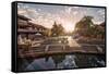 Sunrise at the Square Market in Dayan, Lijiang, Yunnan, China, Asia-Andreas Brandl-Framed Stretched Canvas