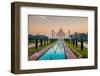 Sunrise at the Taj Mahal, UNESCO World Heritage Site, Agra, Uttar Pradesh, India, Asia-Laura Grier-Framed Photographic Print