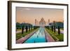 Sunrise at the Taj Mahal, UNESCO World Heritage Site, Agra, Uttar Pradesh, India, Asia-Laura Grier-Framed Photographic Print