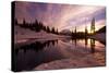 Sunrise at Tipsoo Lakes and Mount Rainier-Craig Tuttle-Stretched Canvas