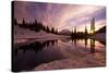 Sunrise at Tipsoo Lakes and Mount Rainier-Craig Tuttle-Stretched Canvas