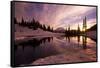 Sunrise at Tipsoo Lakes and Mount Rainier-Craig Tuttle-Framed Stretched Canvas