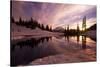 Sunrise at Tipsoo Lakes and Mount Rainier-Craig Tuttle-Stretched Canvas