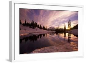 Sunrise at Tipsoo Lakes and Mount Rainier-Craig Tuttle-Framed Photographic Print