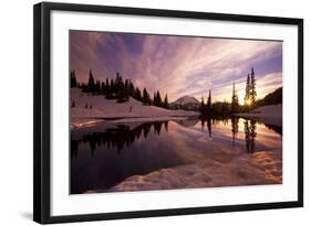 Sunrise at Tipsoo Lakes and Mount Rainier-Craig Tuttle-Framed Photographic Print