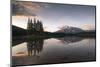 Sunrise at Two Jack Lake with Mount Rundle on the horizon, Banff National Park, Canada-Jon Reaves-Mounted Photographic Print