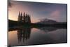 Sunrise at Two Jack Lake with Mount Rundle on the horizon, Banff National Park, Canada-Jon Reaves-Mounted Photographic Print