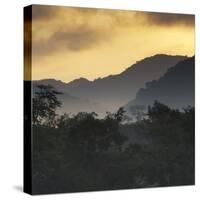 Sunrise at Ubatuba with Mountains in the Background-Alex Saberi-Stretched Canvas