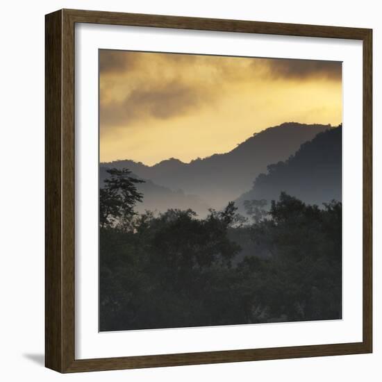 Sunrise at Ubatuba with Mountains in the Background-Alex Saberi-Framed Photographic Print