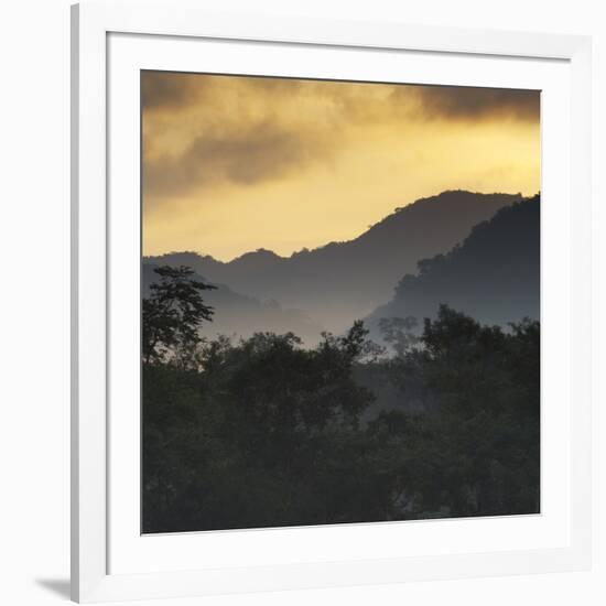 Sunrise at Ubatuba with Mountains in the Background-Alex Saberi-Framed Photographic Print