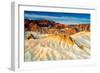 Sunrise at Zabriskie Point in Death Valley National Park, California-Jordana Meilleur-Framed Photographic Print