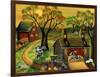 Sunrise Autumn Cow and Sheep Barnyard-Cheryl Bartley-Framed Giclee Print