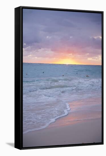 Sunrise, Bavaro Beach, Higuey, Punta Cana, Dominican Republic-Lisa S^ Engelbrecht-Framed Stretched Canvas