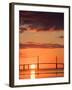 Sunrise Behind Sunshine Skyway Bridge, Florida, USA-Jerry & Marcy Monkman-Framed Premium Photographic Print