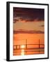 Sunrise Behind Sunshine Skyway Bridge, Florida, USA-Jerry & Marcy Monkman-Framed Premium Photographic Print