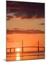 Sunrise Behind Sunshine Skyway Bridge, Florida, USA-Jerry & Marcy Monkman-Mounted Premium Photographic Print