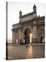 Sunrise Behind the Gateway to India, Mumbai (Bombay), India, South Asia-Ben Pipe-Stretched Canvas