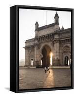 Sunrise Behind the Gateway to India, Mumbai (Bombay), India, South Asia-Ben Pipe-Framed Stretched Canvas