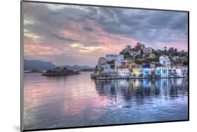 Sunrise, buildings at Harbour Entrance, Kastellorizo (Megisti) Island, Dodecanese Group-Richard Maschmeyer-Mounted Photographic Print