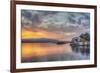 Sunrise, buildings at Harbour Entrance, Kastellorizo (Megisti) Island, Dodecanese Group-Richard Maschmeyer-Framed Photographic Print